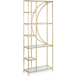 Viadurini Living Moderne Design Bücherregale-Freistehendes Bücherregal aus Stahl und Glasplatten Elegantes Design - Noralea