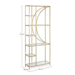 Viadurini Living Moderne Design Bücherregale-Freistehendes Bücherregal aus Stahl und Glasplatten Elegantes Design - Noralea