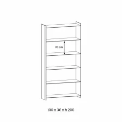 Viadurini Living Moderne Design Bücherregale-Freistehendes Bücherregal aus extra klarem Glas mit 6 Regalen Made in Italy - Ramen