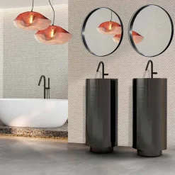 Viadurini Bathroom Metallwaschbecken-Freistehendes Design-Waschbecken aus Edelstahl in verschiedenen Ausführungen – Jasmine