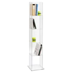 Viadurini Living Moderne Design Bücherregale-Freistehendes Säulen-Bücherregal aus transparentem Acrylglas - Corrige
