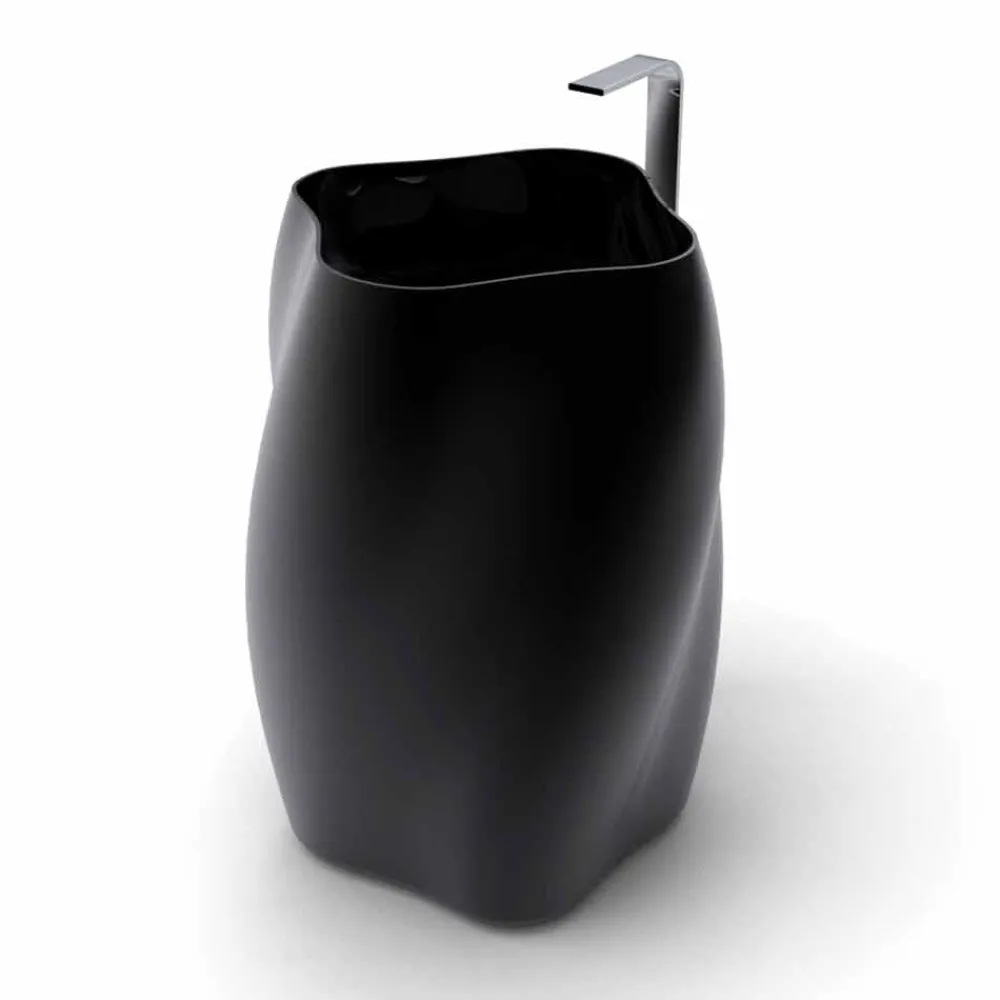 Viadurini Design Design Waschbecken Aus Solid Surface-Freistehendes Waschbecken in modernem Design Made in Italy