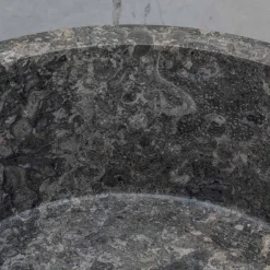 Viadurini Bathroom Steinwaschbecken-Freistehendes zylindrisches Badezimmerwaschbecken aus grauem Marmor - Cremino