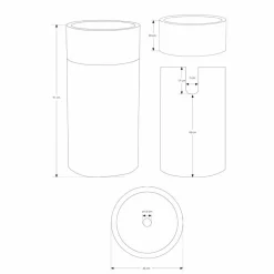 Viadurini Bathroom Steinwaschbecken-Freistehendes zylindrisches Badezimmerwaschbecken aus grauem Marmor - Cremino