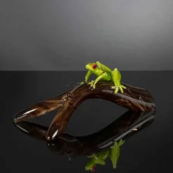 Viadurini Living Deko Artikel Und Wohnaccessoires-Froschförmige Statue auf Ast aus farbigem Glas Made in Italy - Froggy