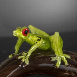 Viadurini Living Deko Artikel Und Wohnaccessoires-Froschförmige Statue auf Ast aus farbigem Glas Made in Italy - Froggy