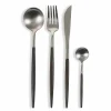 Viadurini Kitchen Besteck Set-Full-Service-Besteck aus schwarzem Stahl Modernes Design 24 Stück - Calamo1