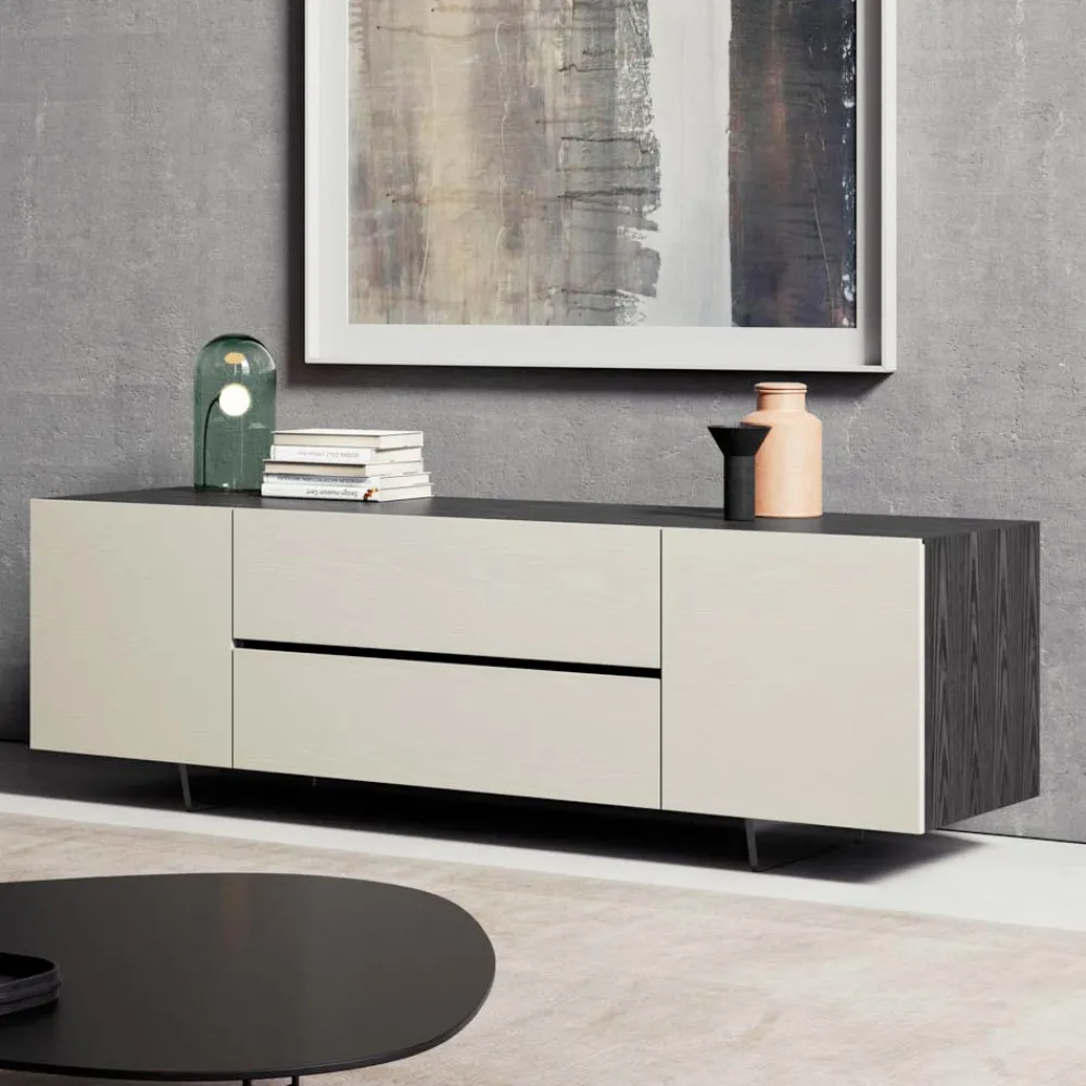 Viadurini Living Sideboards-Furniertes Sideboard mit Methacrylat-Beinen, hergestellt in Italien – Frank