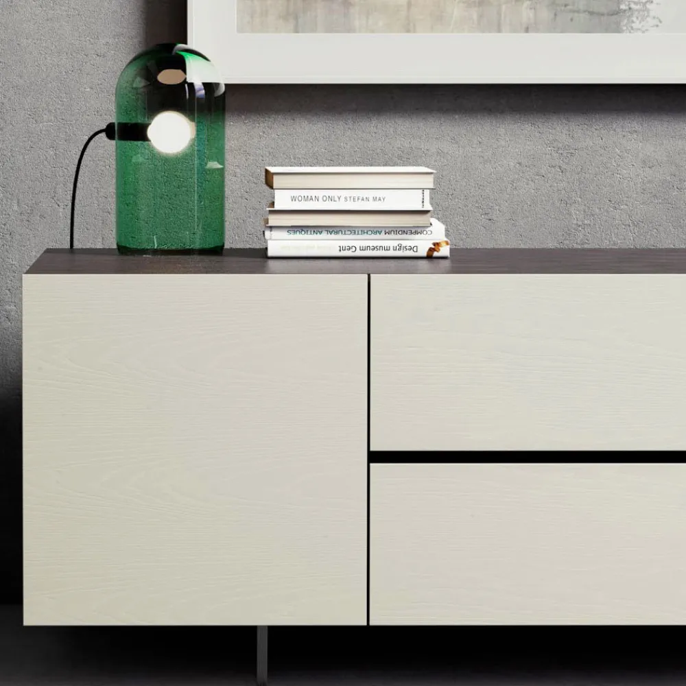 Viadurini Living Sideboards-Furniertes Sideboard mit Methacrylat-Beinen, hergestellt in Italien – Frank