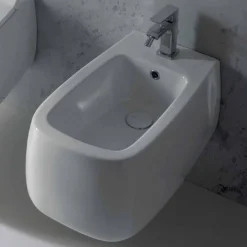 Viadurini Bathroom Bidet-Gaiola Design Wandbidet aus weißer Keramik, made in Italy