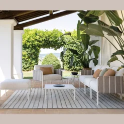 Viadurini in the Garden Garten Lounge Set-Galvanisiertes Metall Garten Wohnzimmer und Stoff Kissen - Sognando