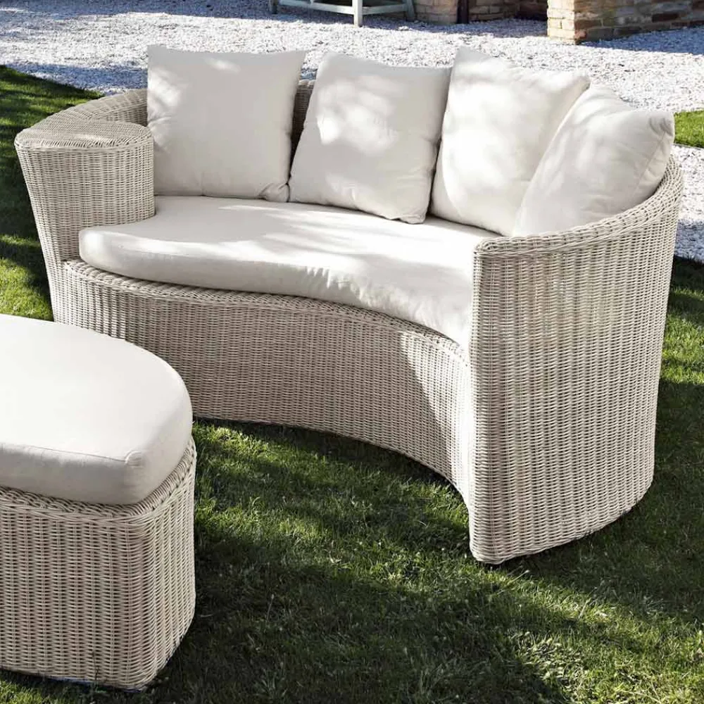 Viadurini in the Garden Sonnenliegen-Garden Daybad aus Polyrattan-Faser 2 Elemente - Frau