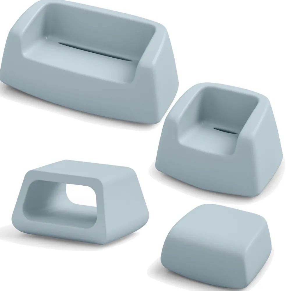 Viadurini in the Garden Garten Lounge Set-Garden Lounge aus farbigem Polyethylen Made in Italy 4 Stück - Nibs