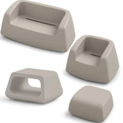 Viadurini in the Garden Garten Lounge Set-Garden Lounge aus farbigem Polyethylen Made in Italy 4 Stück - Nibs