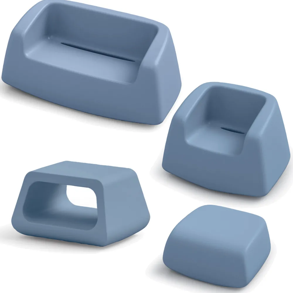 Viadurini in the Garden Garten Lounge Set-Garden Lounge aus farbigem Polyethylen Made in Italy 4 Stück - Nibs