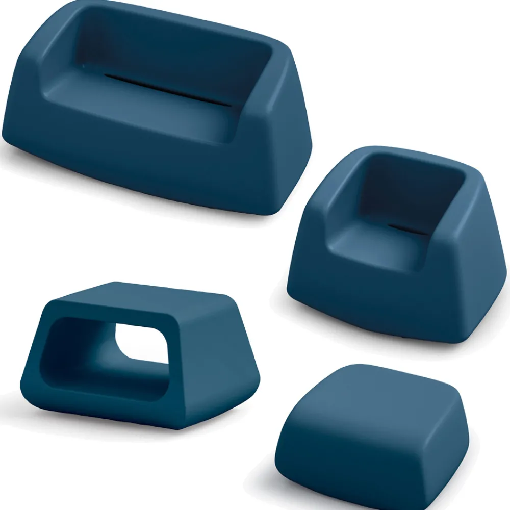 Viadurini in the Garden Garten Lounge Set-Garden Lounge aus farbigem Polyethylen Made in Italy 4 Stück - Nibs