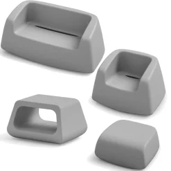 Viadurini in the Garden Garten Lounge Set-Garden Lounge aus farbigem Polyethylen Made in Italy 4 Stück - Nibs