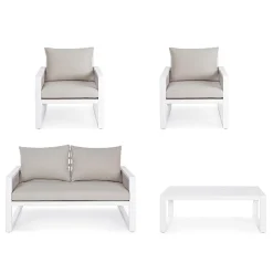 Viadurini in the Garden Garten Lounge Set-Garden Lounge aus weißem oder schwarzem Design Aluminium - Regendusche