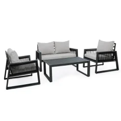 Viadurini in the Garden Garten Lounge Set-Garden Lounge aus weißem oder schwarzem Design Aluminium - Regendusche