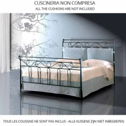 Viadurini Night Design Maßgeschneiderte Möbel|Schmiedeeisen Queen Size Bett-Garofano Jugend, Queen Size Bett aus Schmiedeeisen in Design
