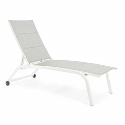 Viadurini in the Garden Sonnenliegen-Garten Chaiselongue mit Rädern und liegender Rückenlehne, 4 Stück - Babilonia