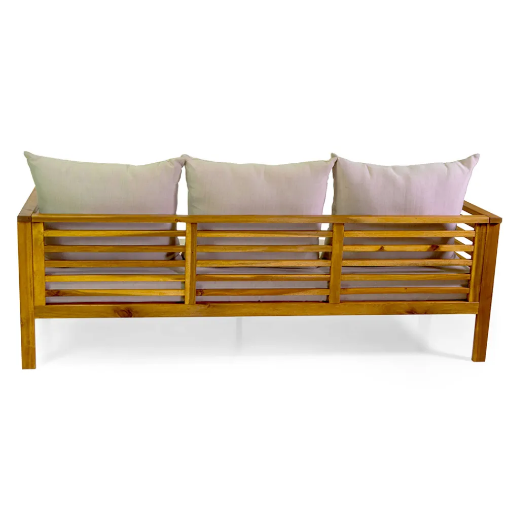 Viadurini in the Garden Garten Lounge Set-Garten Lounge Set aus geöltem Akazienholz Naturfarbe - Technisch