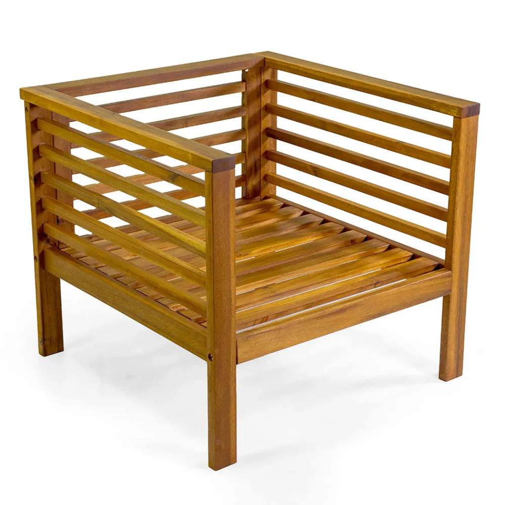 Viadurini in the Garden Garten Lounge Set-Garten Lounge Set aus geöltem Akazienholz Naturfarbe - Technisch