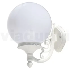 Viadurini Lighting Garten-Wandlampen-Gartenapplikation aus weißem Aluminium mit Opalkugel - Trovabianco