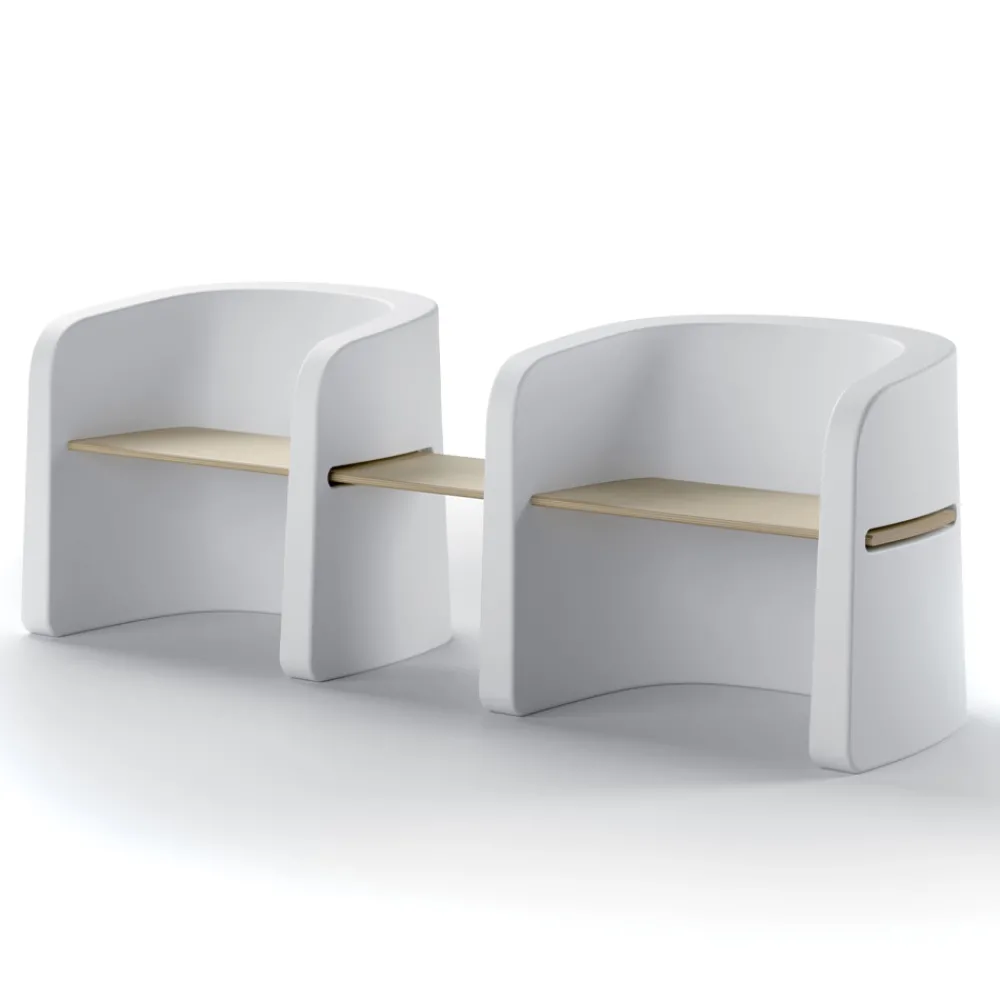 Viadurini in the Garden Gartenbänke-Gartenbank aus Polyethylen und Birkenholz Made in Italy - Talula