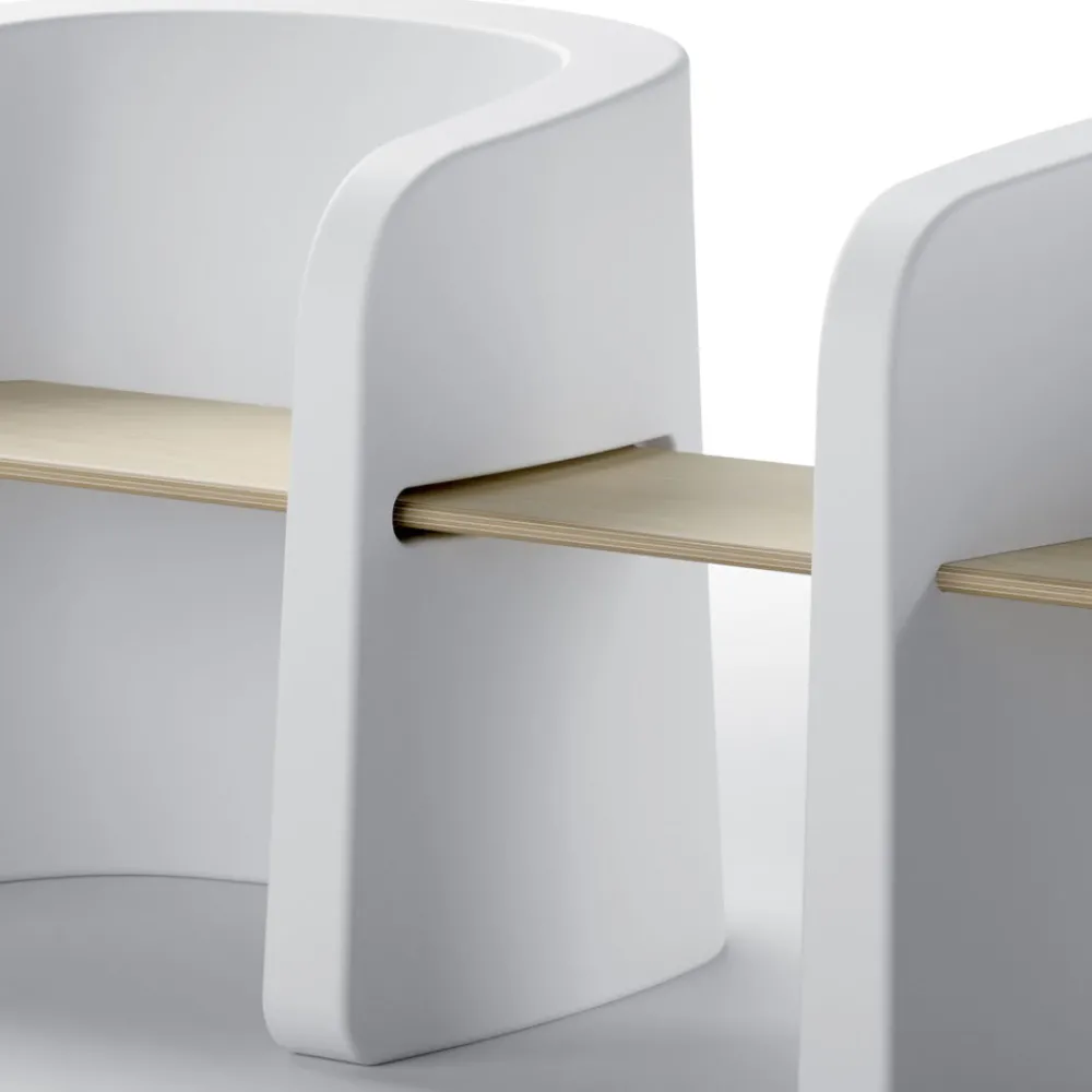 Viadurini in the Garden Gartenbänke-Gartenbank aus Polyethylen und Birkenholz Made in Italy - Talula