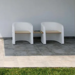 Viadurini in the Garden Gartenbänke-Gartenbank aus Polyethylen und Birkenholz Made in Italy - Talula