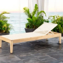 Viadurini in the Garden Sonnenliegen-Gartenbett aus Teakholz und Seilgeflecht - Jhon