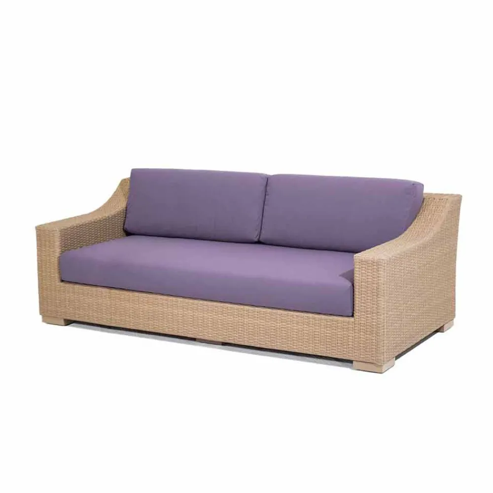 Viadurini in the Garden Gartensofas-Gartencouch 3-Sitzer aus Polyethylen und Tempotest Joe