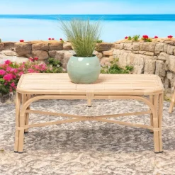 Viadurini in the Garden Garten Beistelltisch-Garten-Couchtisch aus Aluminium- und Polyrattan-Geflecht - Ellide