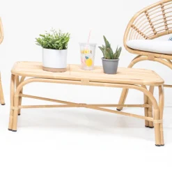 Viadurini in the Garden Garten Beistelltisch-Garten-Couchtisch aus Aluminium- und Polyrattan-Geflecht - Ellide