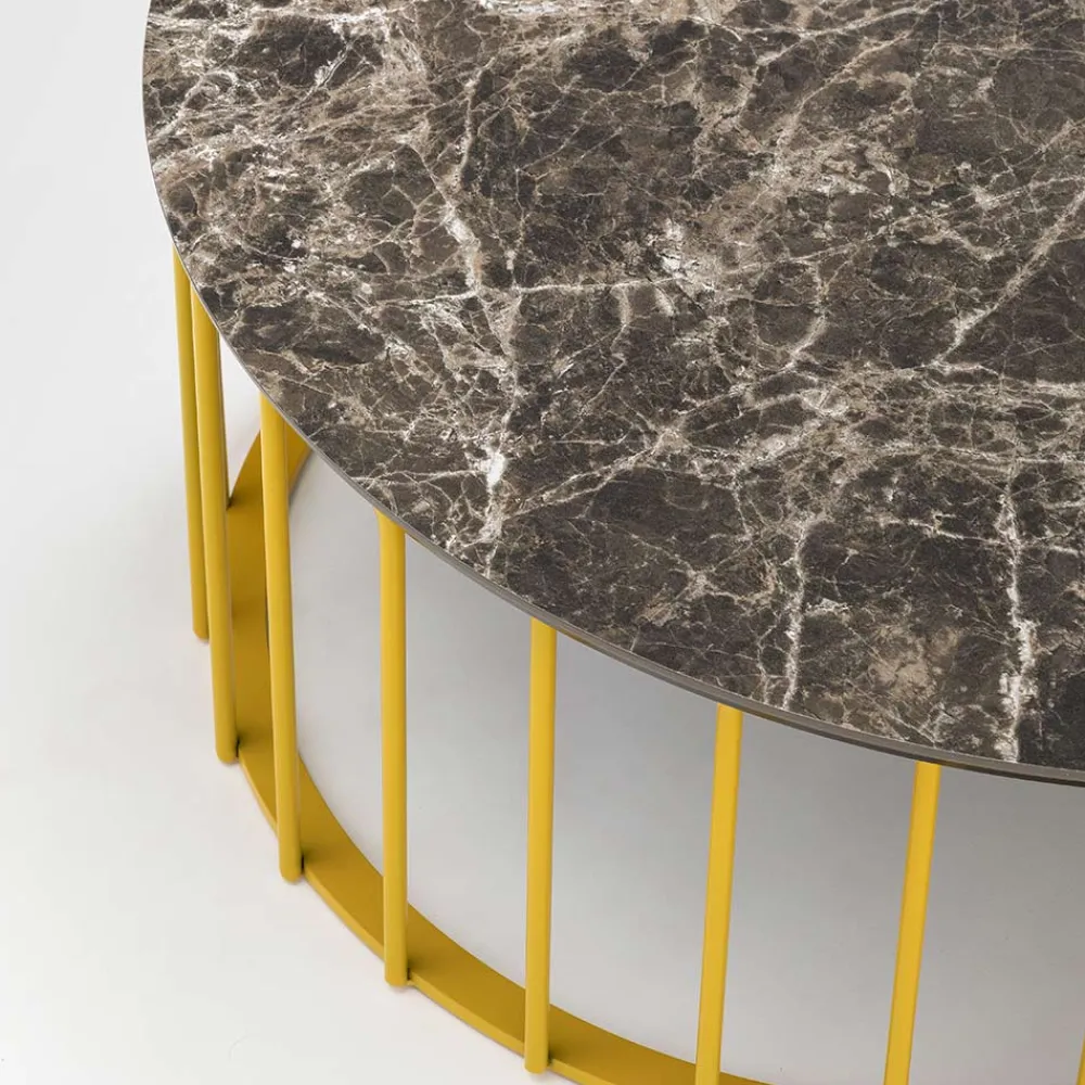 Viadurini in the Garden Garten Beistelltisch-Garten-Couchtisch aus Glaskeramik und Metall Made in Italy - Guerrino