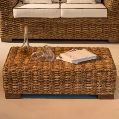 Viadurini in the Garden Garten Beistelltisch-Garten-Couchtisch aus natürlicher Abaca-Faser - Lagertha