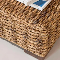 Viadurini in the Garden Garten Beistelltisch-Garten-Couchtisch aus natürlicher Abaca-Faser - Lagertha