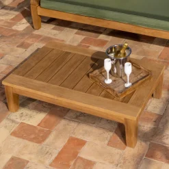 Viadurini in the Garden Garten Beistelltisch-Garten-Couchtisch aus natürlichem Teakholz - Artes