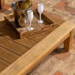 Viadurini in the Garden Garten Beistelltisch-Garten-Couchtisch aus natürlichem Teakholz - Artes