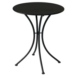 Viadurini in the Garden Garten Beistelltisch-Garten-Couchtisch aus schwarz lackiertem Eisen mit runder Platte - Gendron