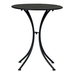 Viadurini in the Garden Garten Beistelltisch-Garten-Couchtisch aus schwarz lackiertem Eisen mit runder Platte - Gendron