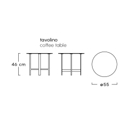 Myyour Garten Beistelltisch-Garten-Couchtisch aus Steingut und Stahl Made in Italy - Begin by