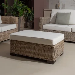 Viadurini in the Garden Garten Beistelltisch-Garten-Couchtisch-Hocker in grauem Kubù mit Kissen - Cerys