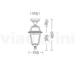 Viadurini Lighting Gartenlaternen-Gartendeckenlaterne aus anthrazitfarbenem Aluminium und sandgestrahltem Glas - Elric