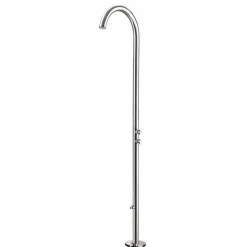 Viadurini in the Garden Gartendusche-Gartendusche aus verchromtem Edelstahl mit Fußwaschung Made in Italy - Marlen