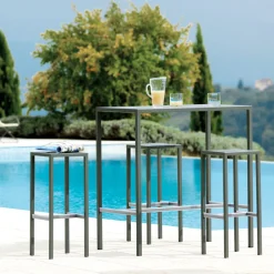 Viadurini in the Garden Gartentische Fest-Garten-Hochtisch aus verzinktem Stahl Made in Italy - Vesna