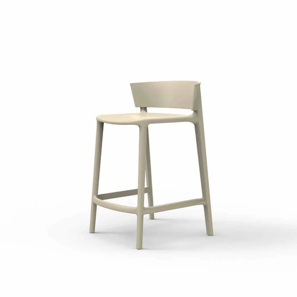 Vondom Outdoor Hocker-Gartenhocker Africa von Vondm, H 85 aus Polypropylen und Glasfaser, 4 Stück