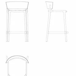 Vondom Outdoor Hocker-Gartenhocker Africa von Vondm, H 85 aus Polypropylen und Glasfaser, 4 Stück