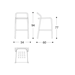 Varaschin Outdoor Hocker-Gartenhocker Aluminiumschale Made in Italy - Noss by